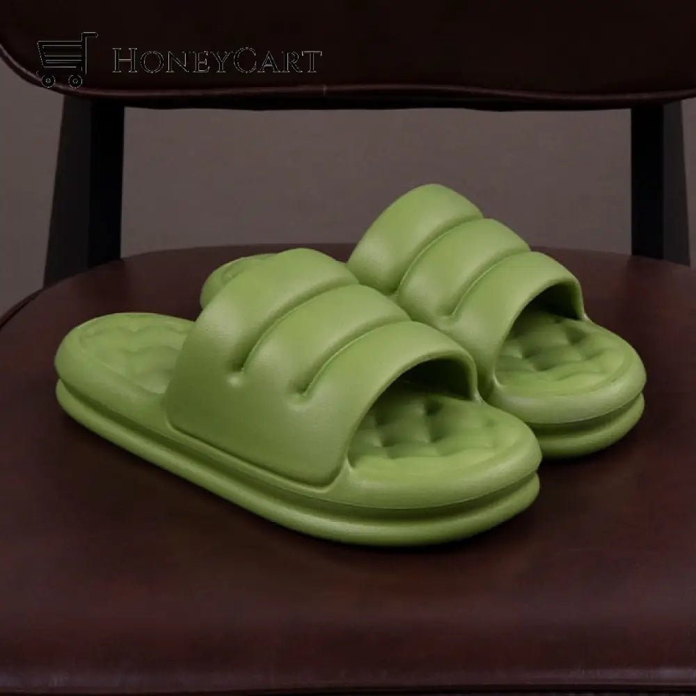 Women Thick Soles Eva Sofa Slides Anti-Slip Indoor Sandals Green / 5.5-6 Sandals