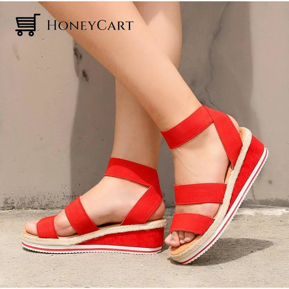 Women Woven Wedge Casual Platform Heel Sandals Wedge Platform Sandals
