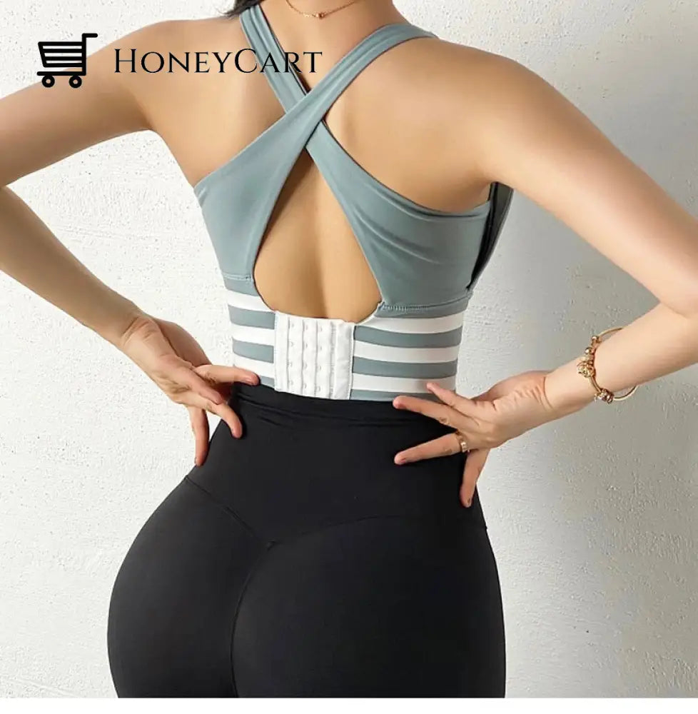 Women Yoga Crop Top Shockproof Push Up Underwear Bra