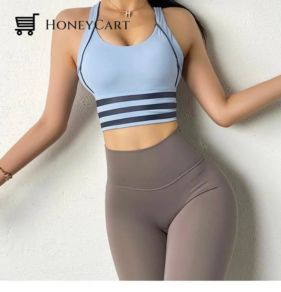 Women Yoga Crop Top Shockproof Push Up Underwear Bra