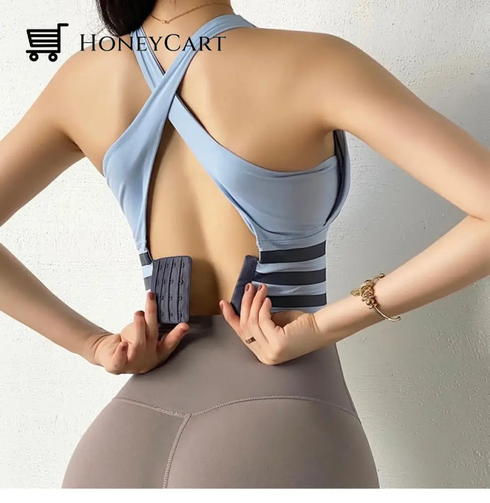 Women Yoga Crop Top Shockproof Push Up Underwear Bra