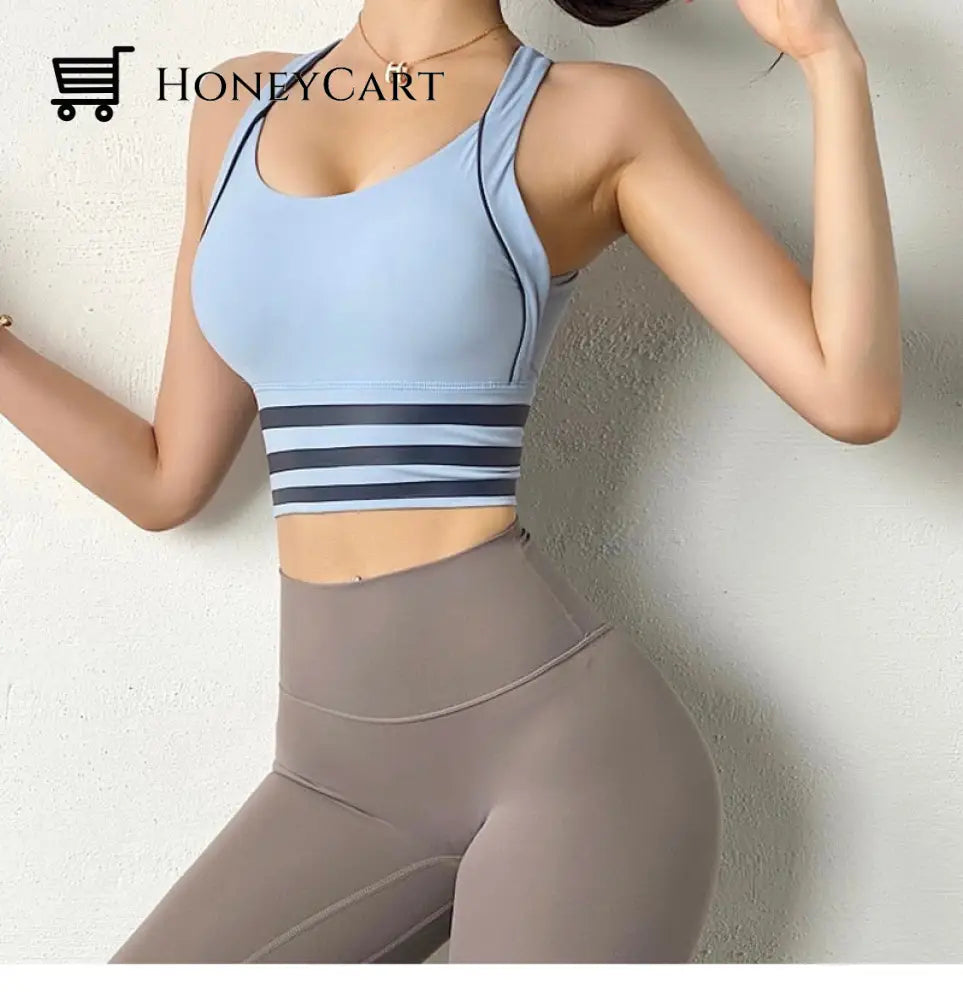 Women Yoga Crop Top Shockproof Push Up Underwear Bra