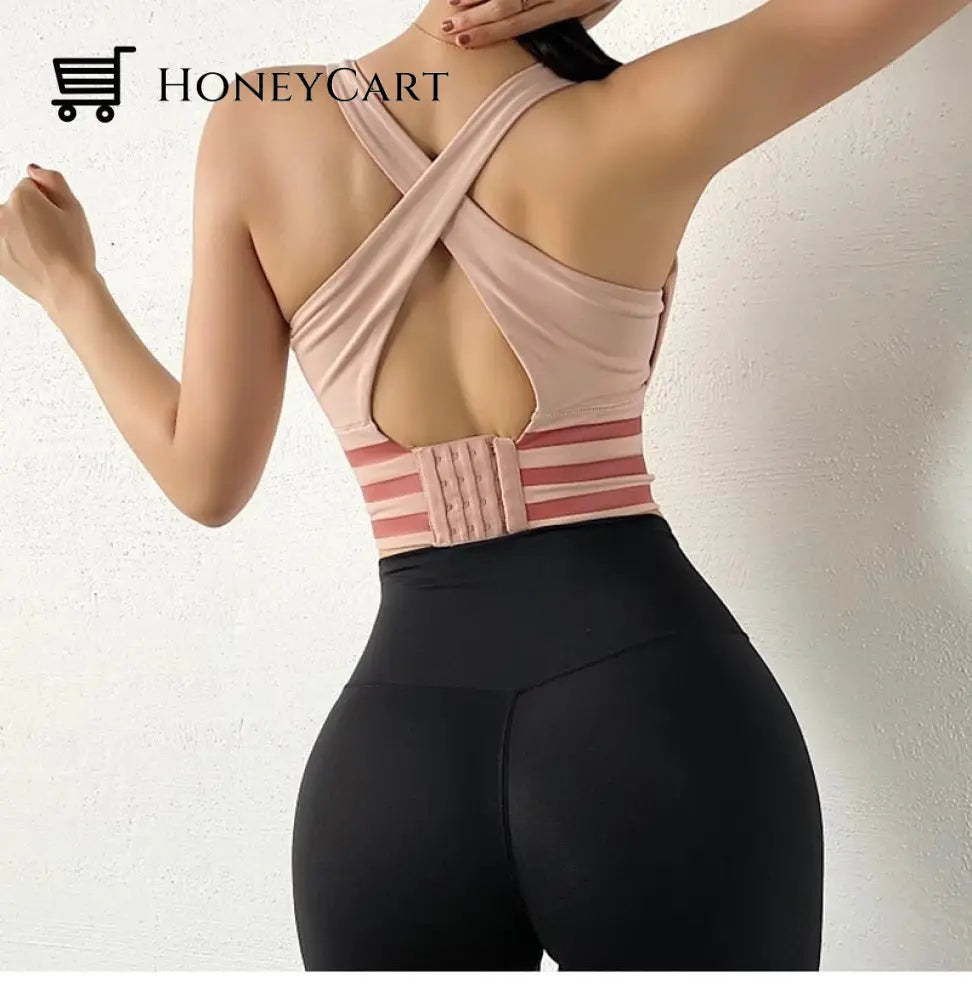 Women Yoga Crop Top Shockproof Push Up Underwear Bra