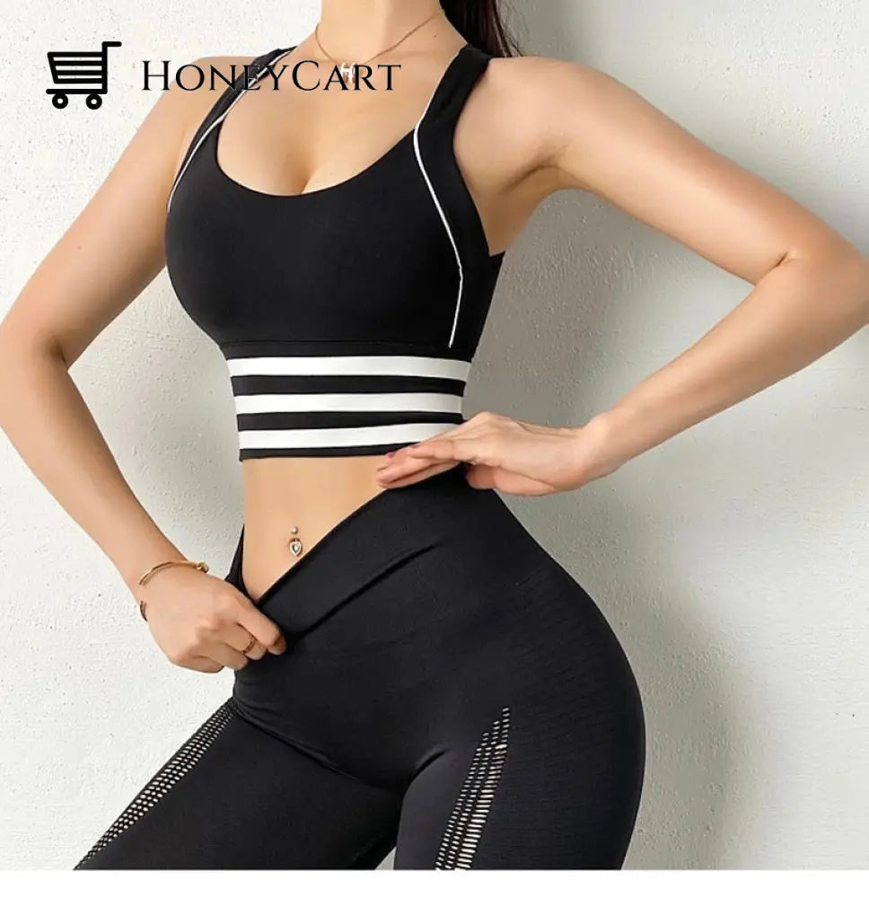 Women Yoga Crop Top Shockproof Push Up Underwear Bra