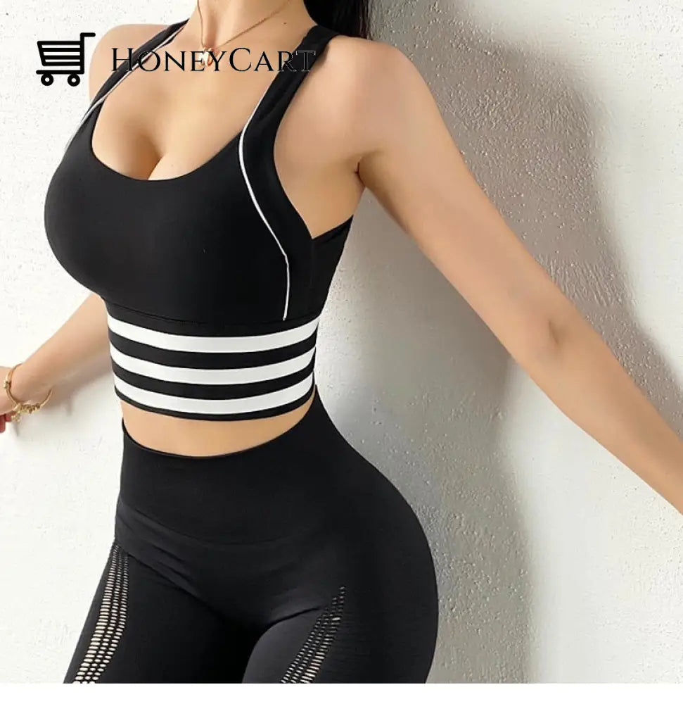 Women Yoga Crop Top Shockproof Push Up Underwear Bra