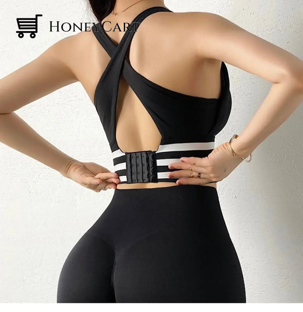 Women Yoga Crop Top Shockproof Push Up Underwear Bra