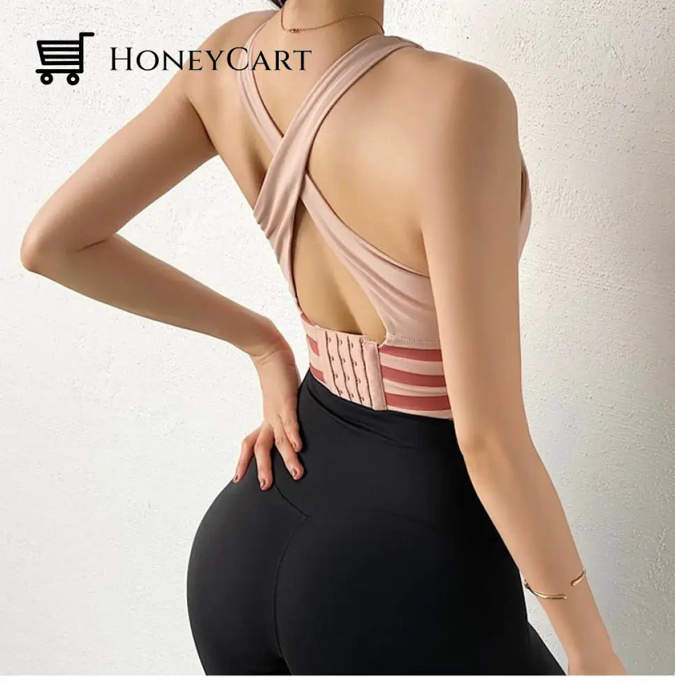 Women Yoga Crop Top Shockproof Push Up Underwear Bra