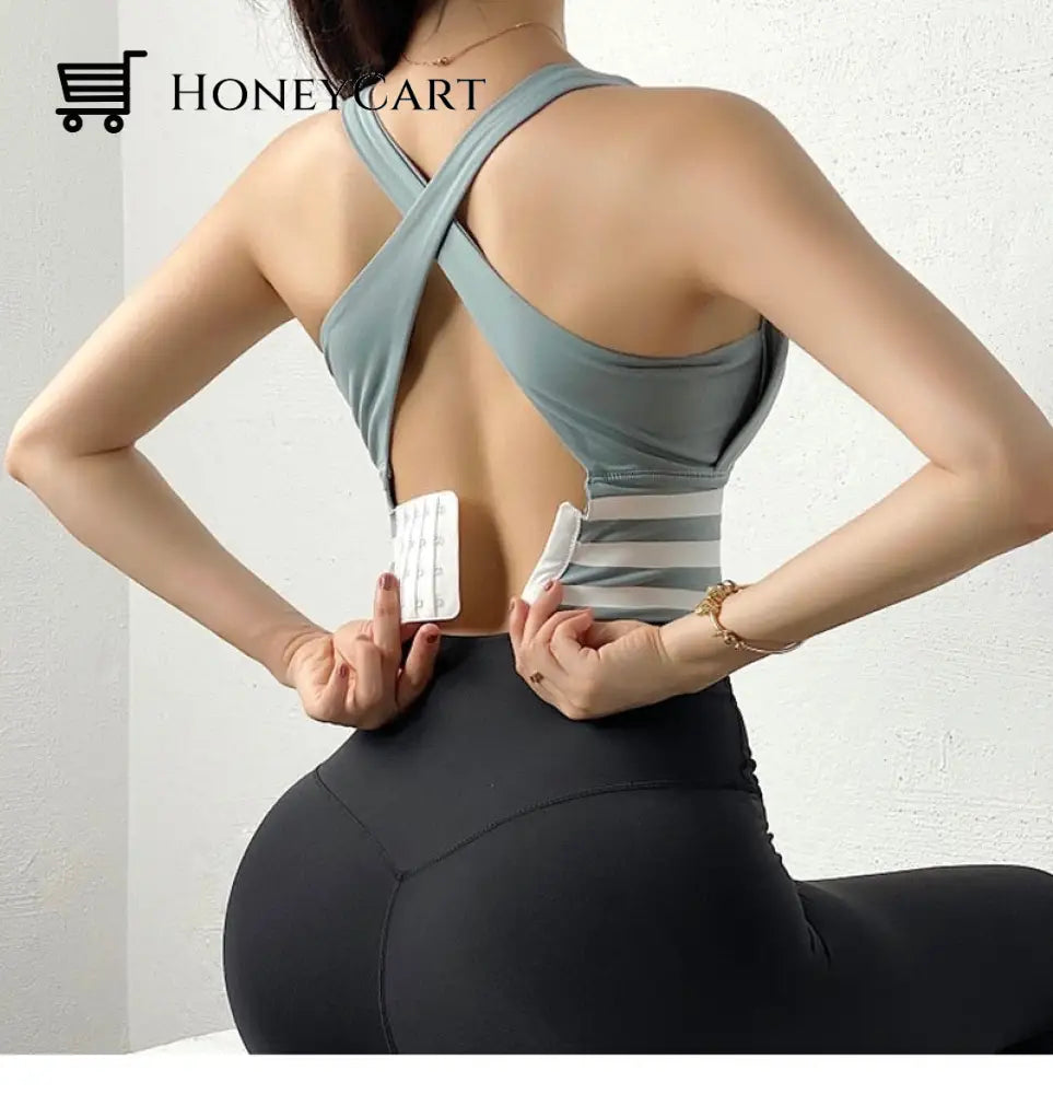Women Yoga Crop Top Shockproof Push Up Underwear Bra