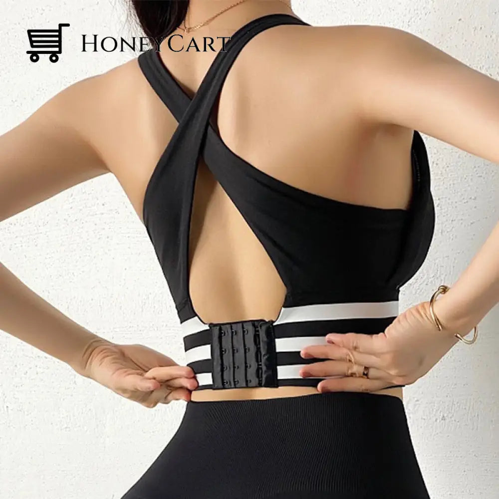 Women Yoga Crop Top Shockproof Push Up Underwear Bra