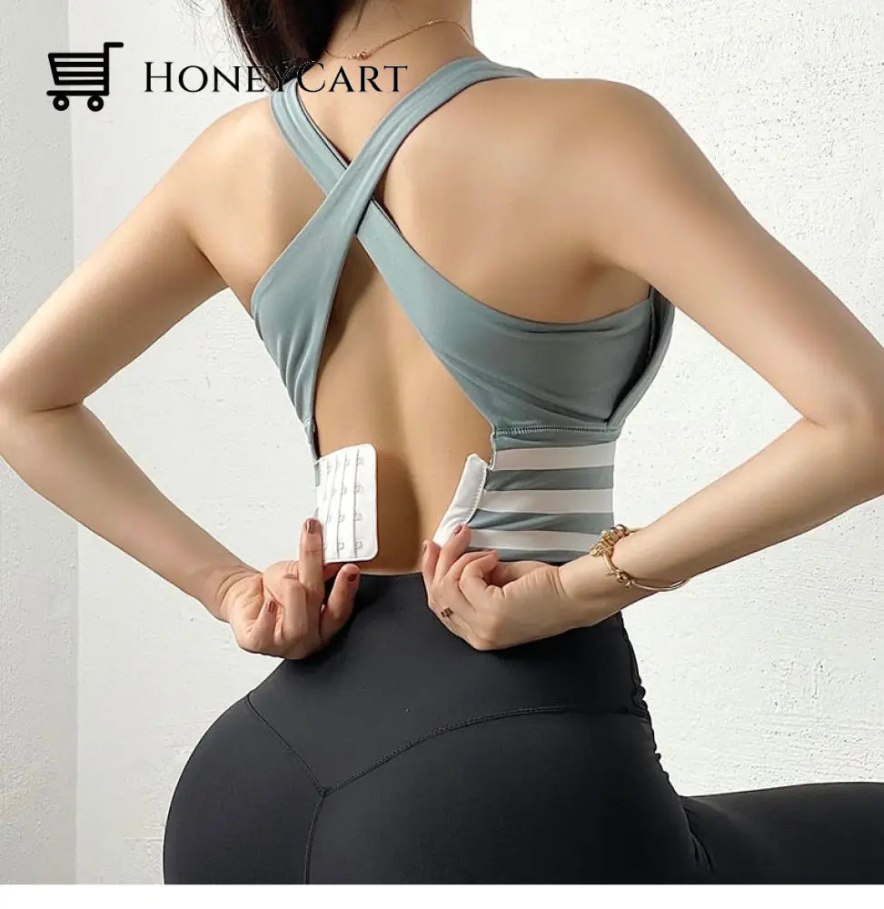 Women Yoga Crop Top Shockproof Push Up Underwear Bra