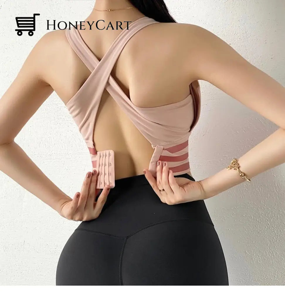 Women Yoga Crop Top Shockproof Push Up Underwear Bra