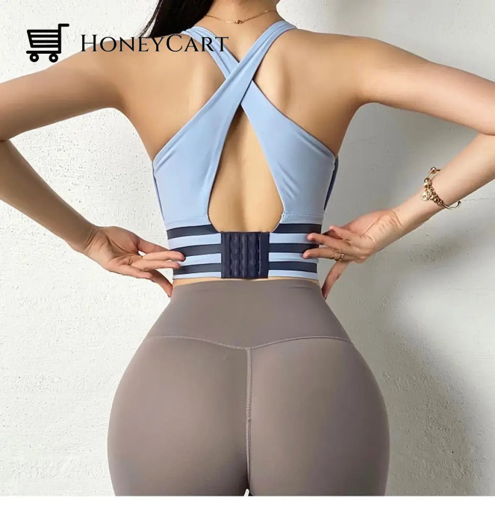 Women Yoga Crop Top Shockproof Push Up Underwear Bra