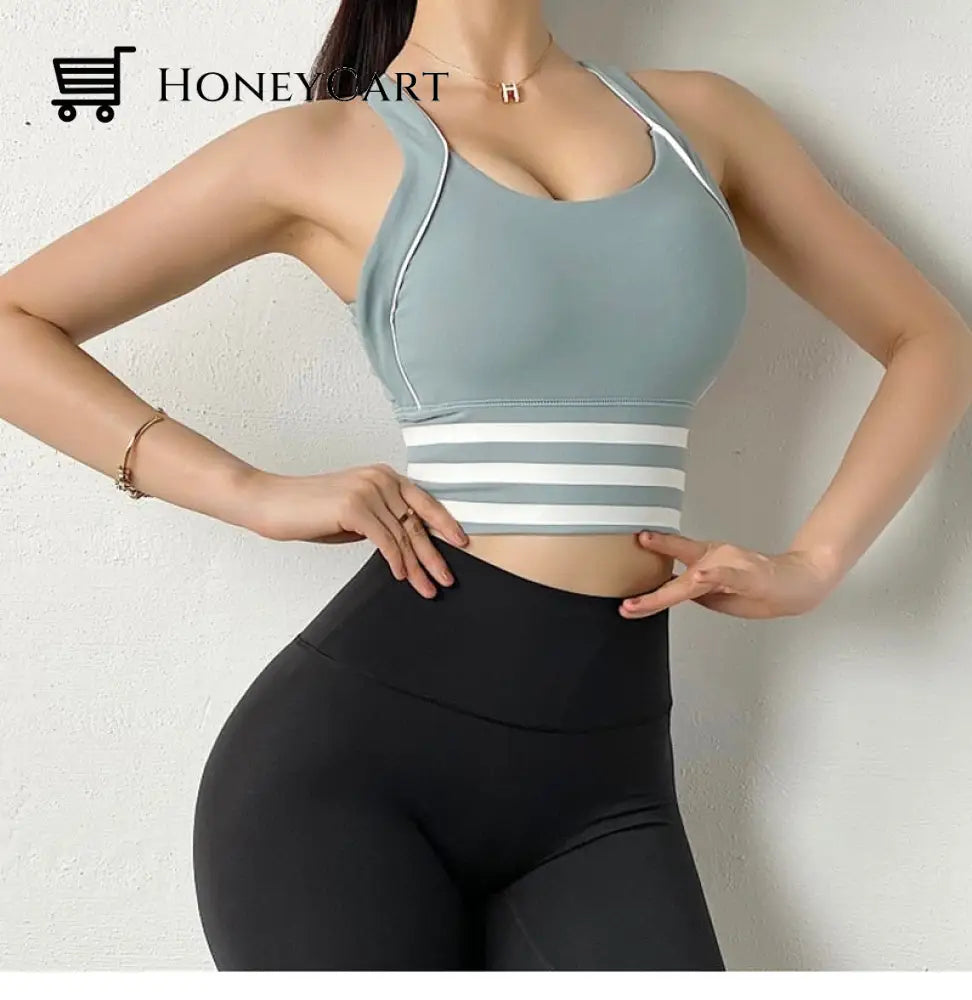Women Yoga Crop Top Shockproof Push Up Underwear Bra