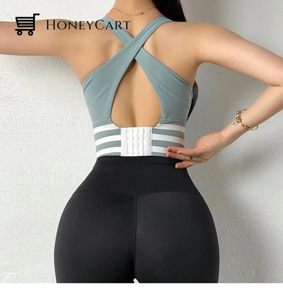 Women Yoga Crop Top Shockproof Push Up Underwear Bra