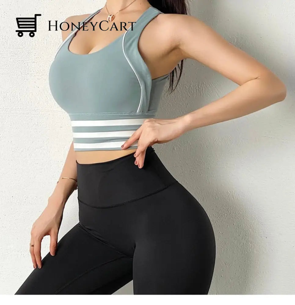 Women Yoga Crop Top Shockproof Push Up Underwear Bra