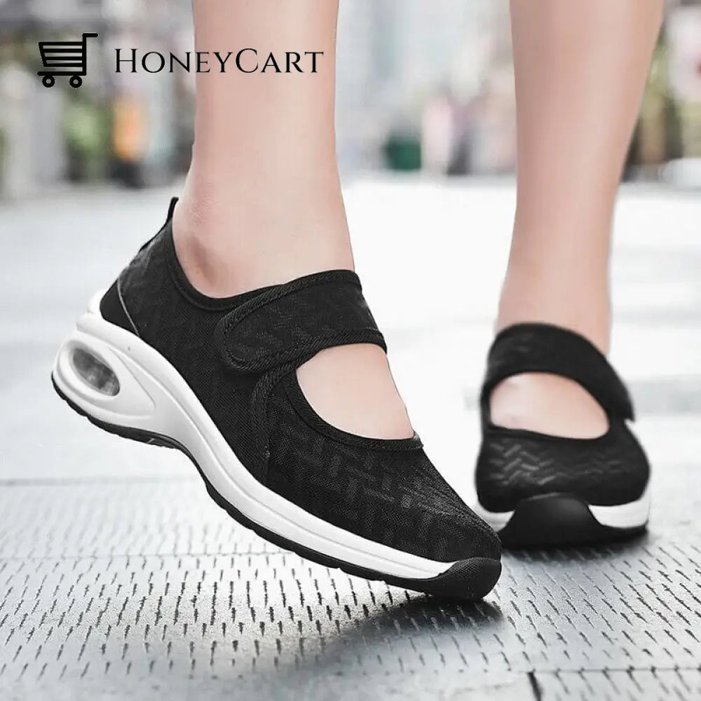 Womens Air Cushioned Orthopedic Comfort Shoes Black / Us5.5/Uk3.5/Eu35
