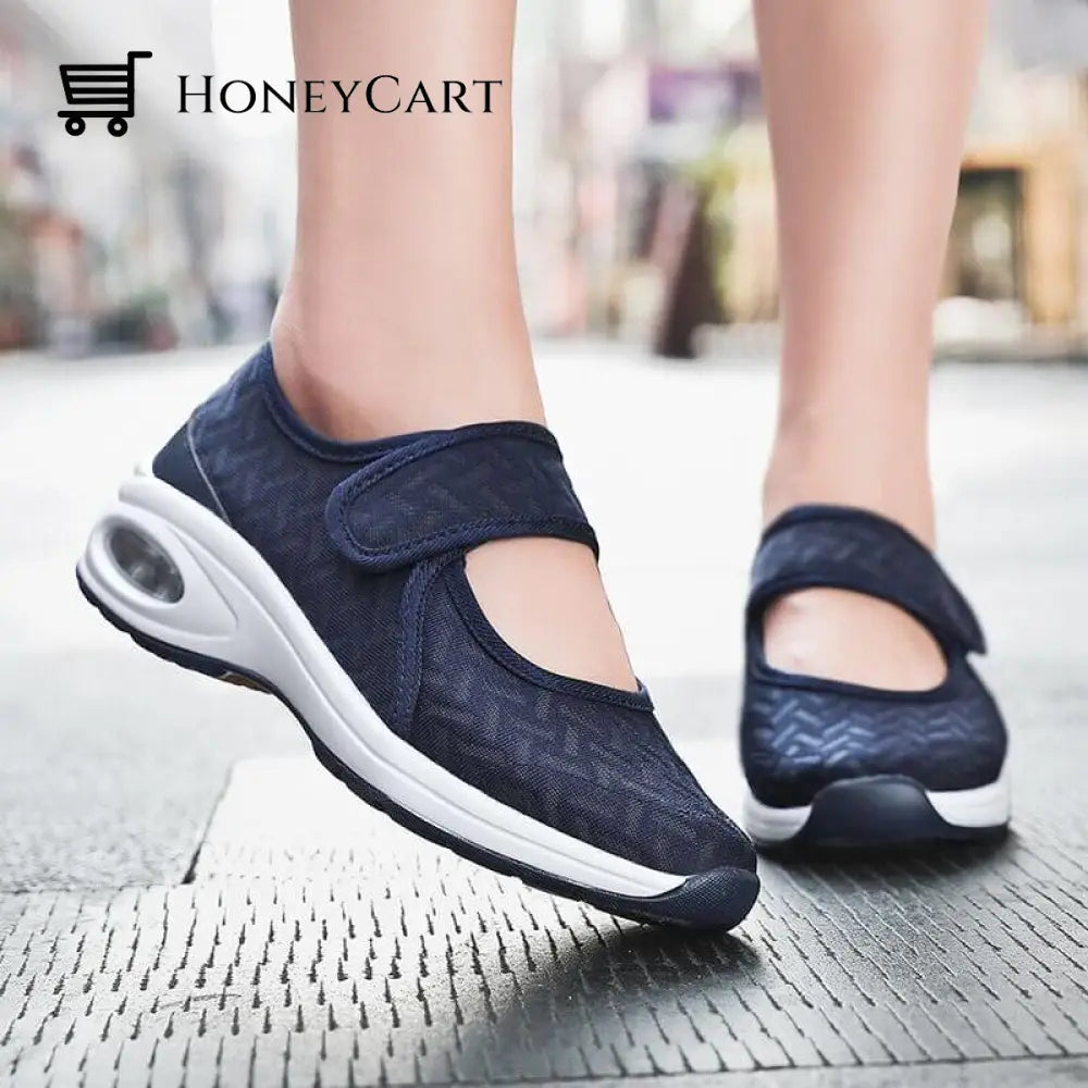 Womens Air Cushioned Orthopedic Comfort Shoes Navy / Us5.5/Uk3.5/Eu35