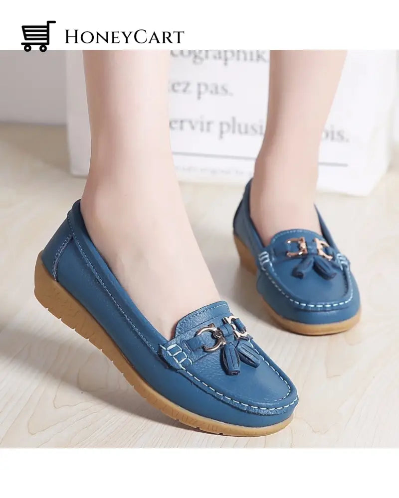 Womens Breathable Moccasins Shoes 2022 Blue / Us 5.5 Eu35