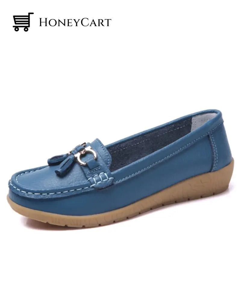 Womens Breathable Moccasins Shoes 2022 Blue / Us 6 Eu36
