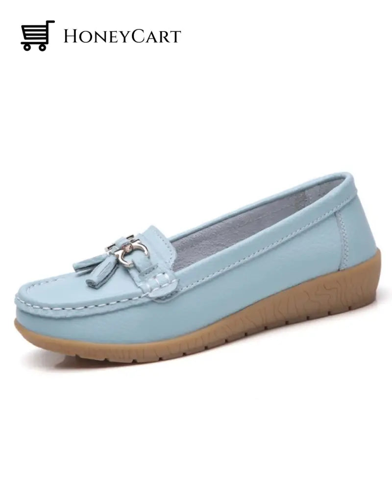 Womens Breathable Moccasins Shoes 2022 Light Blue / Us 5.5 Eu35