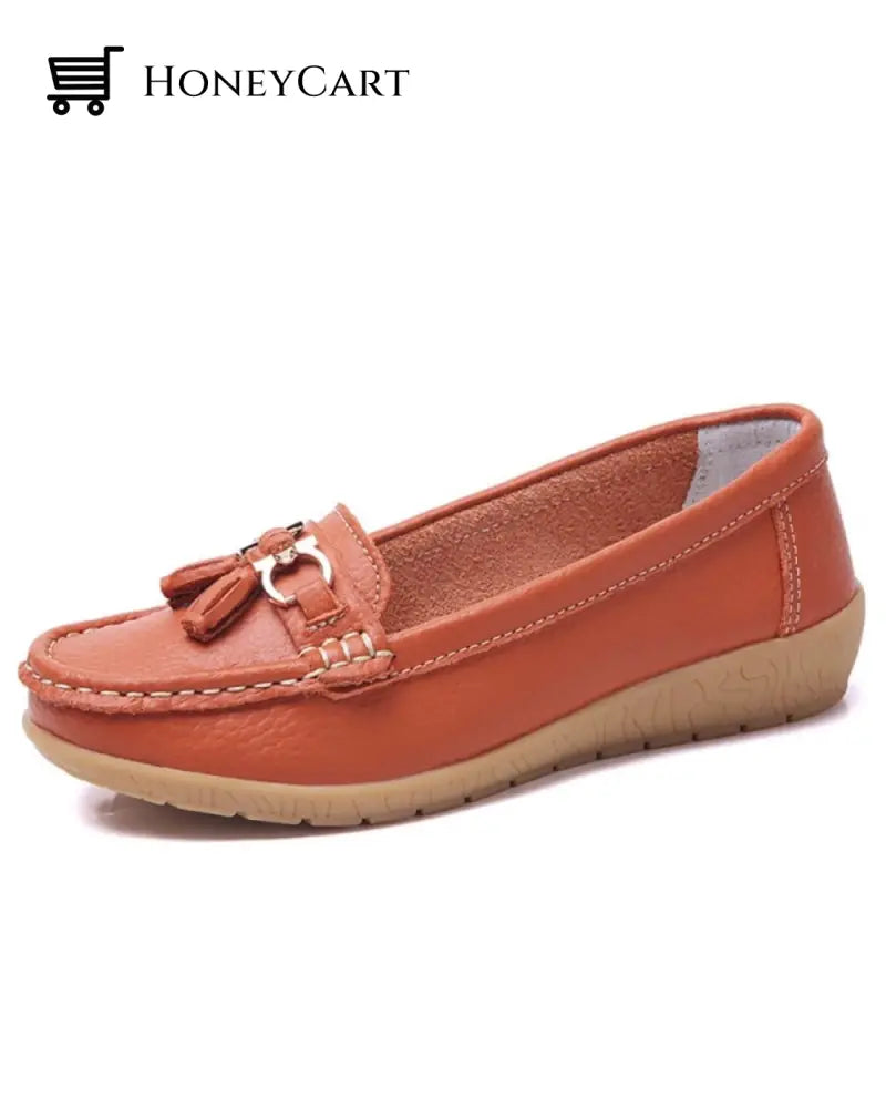 Womens Breathable Moccasins Shoes 2022 Orange / Us 5.5 Eu35