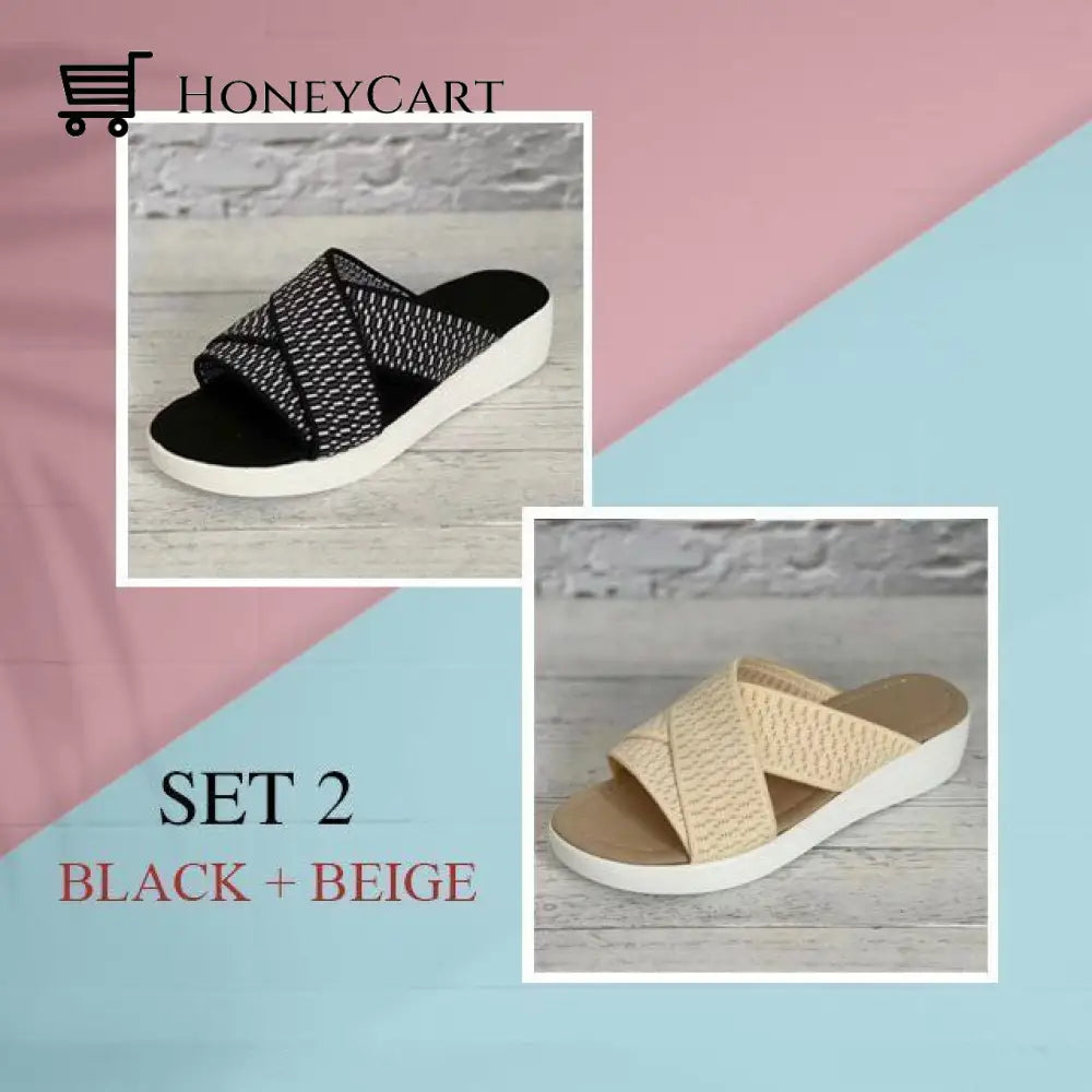 Womens Breathable Stretch Cross Sandals Ltt-Shoes