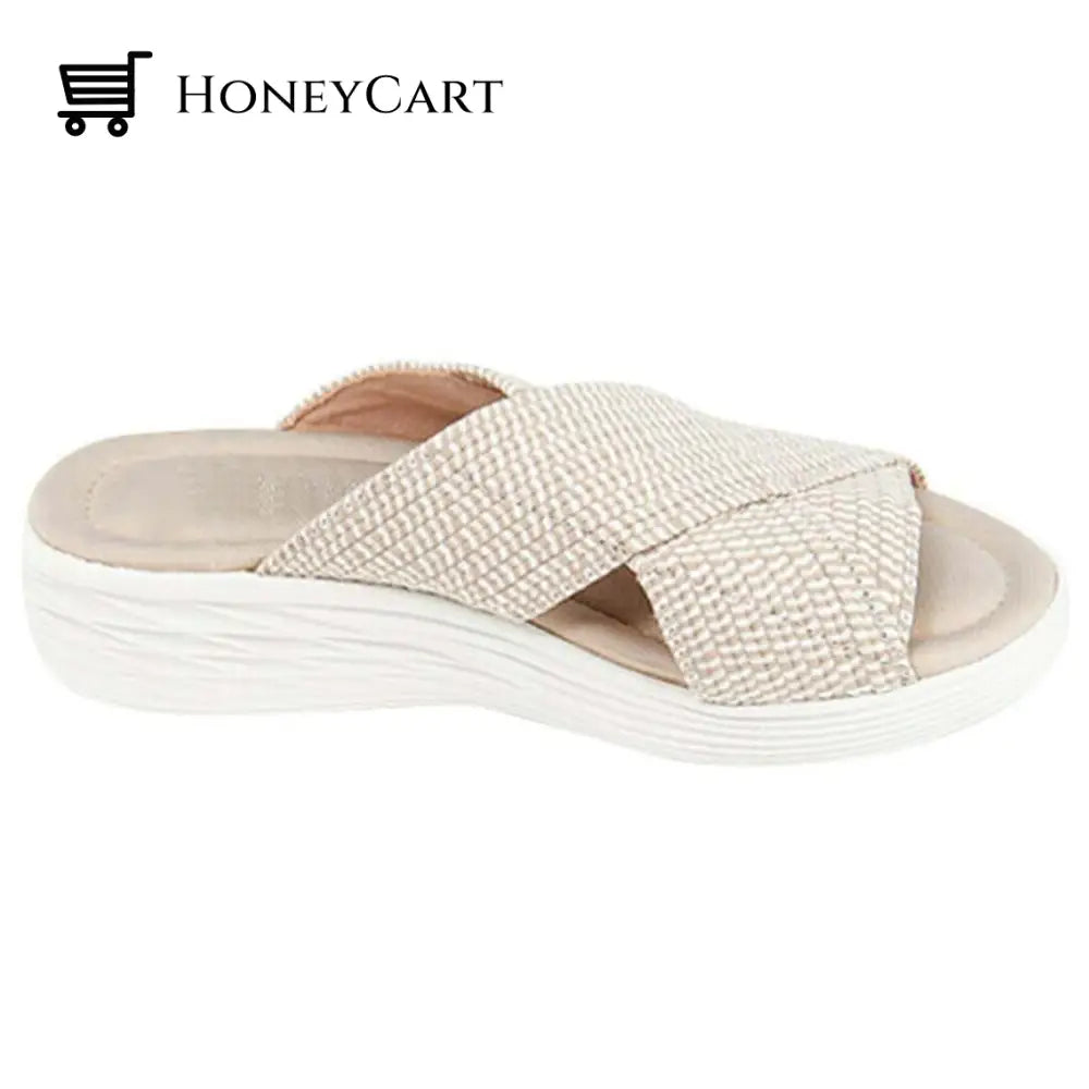 Womens Breathable Stretch Cross Sandals Ltt-Shoes