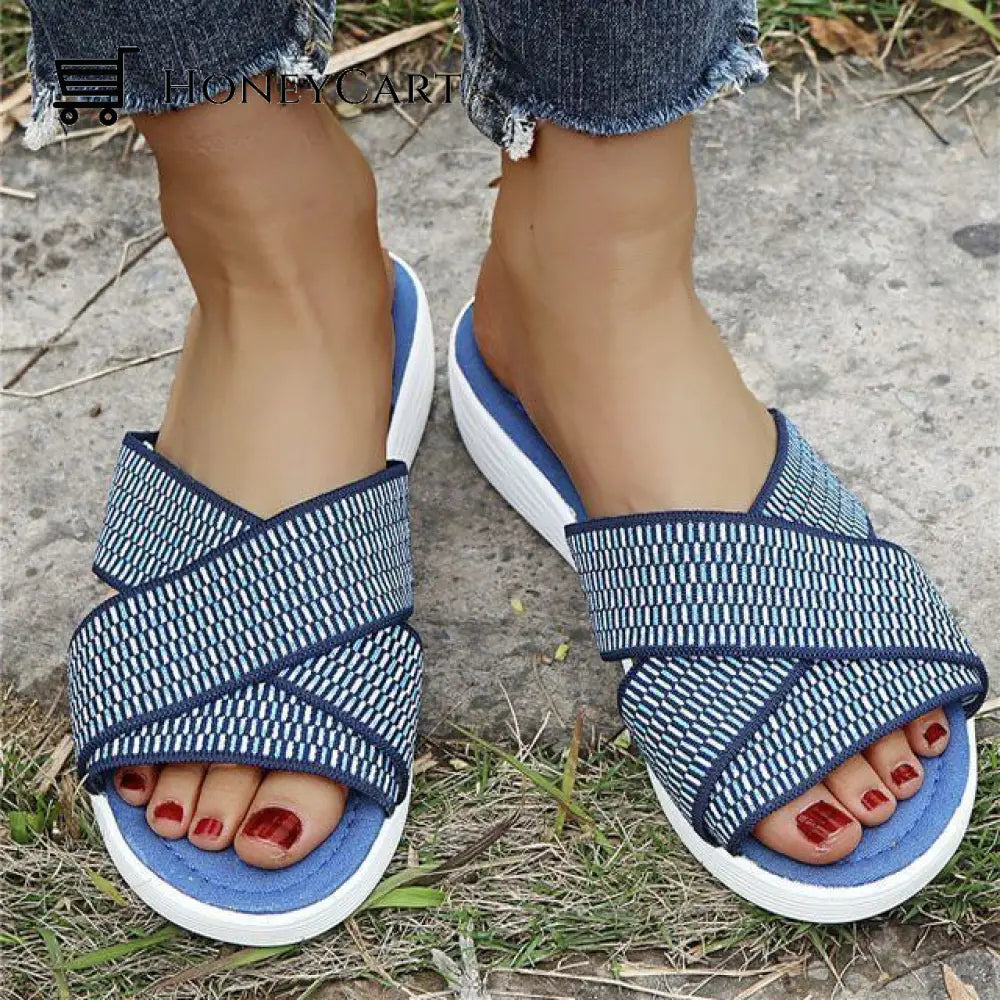 Womens Breathable Stretch Cross Sandals Ltt-Shoes
