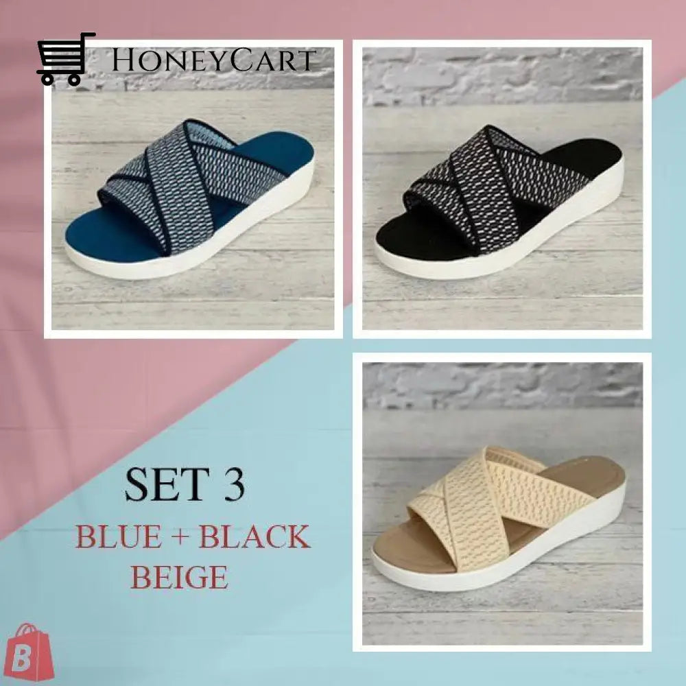 Womens Breathable Stretch Cross Sandals Ltt-Shoes