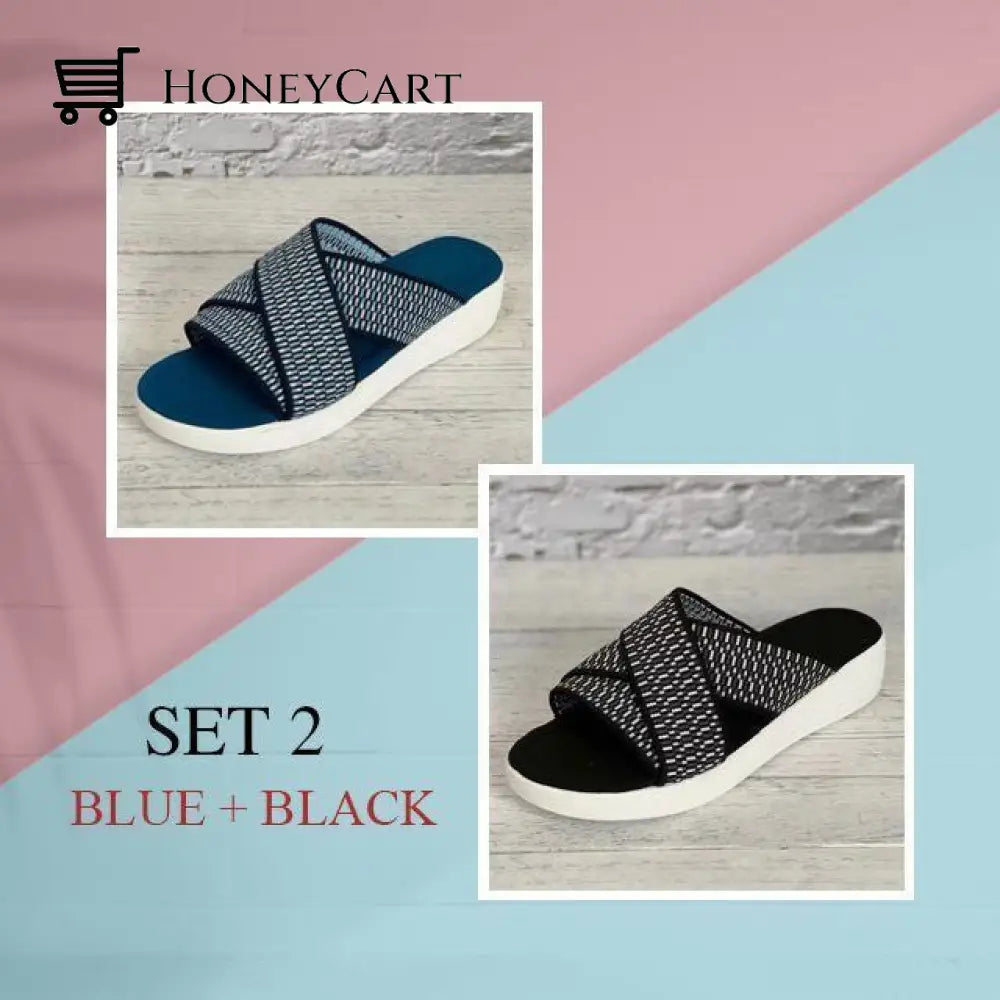 Womens Breathable Stretch Cross Sandals Ltt-Shoes