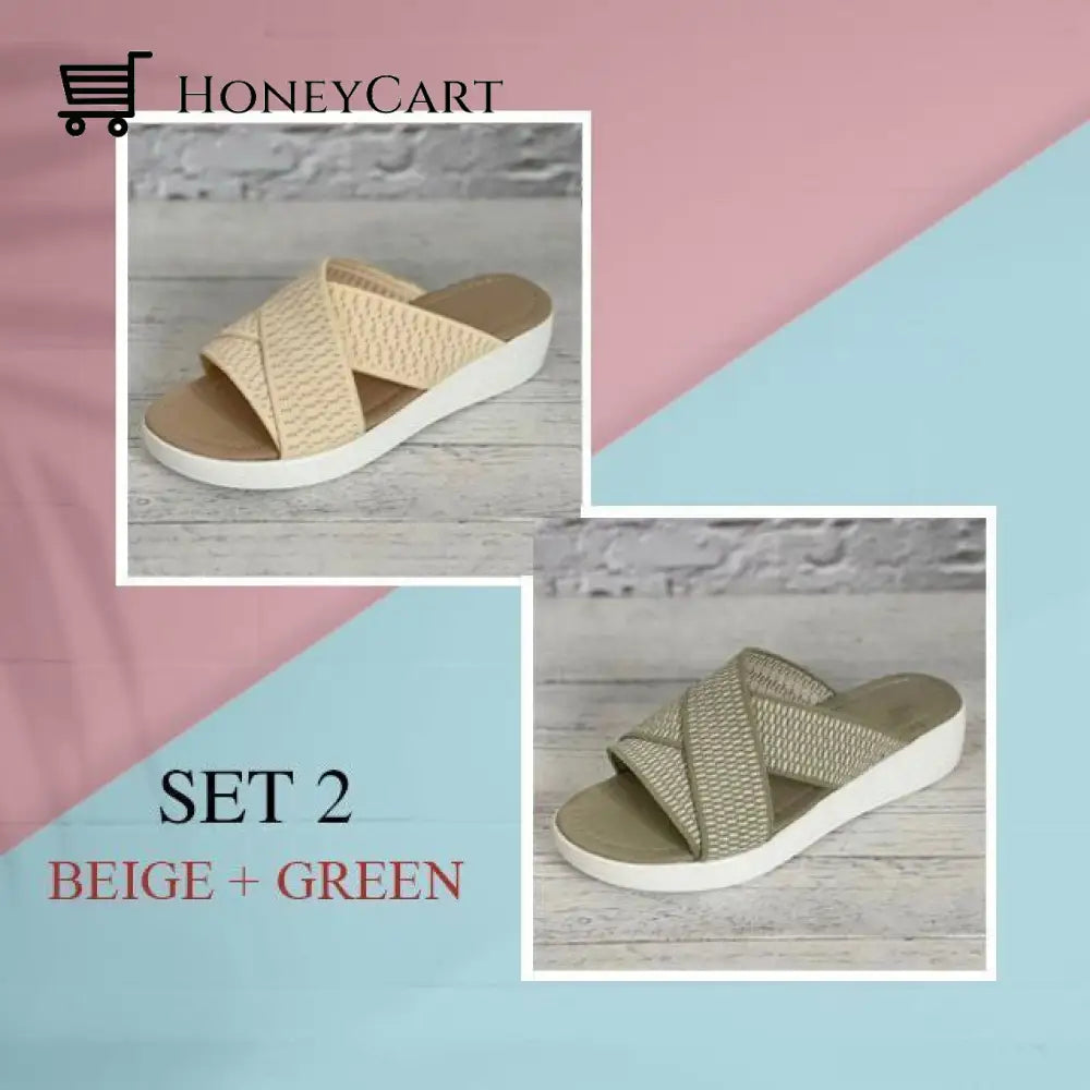 Womens Breathable Stretch Cross Sandals Ltt-Shoes