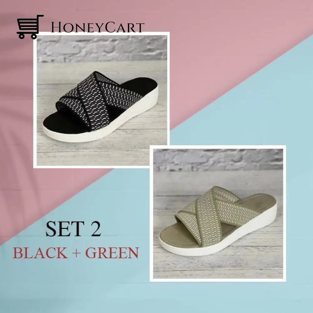 Womens Breathable Stretch Cross Sandals Ltt-Shoes