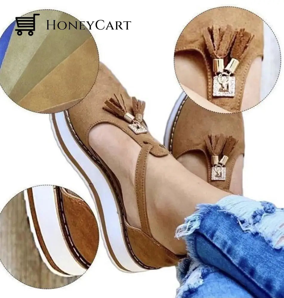 Womens Casual Platform Flat Comfort Shoes