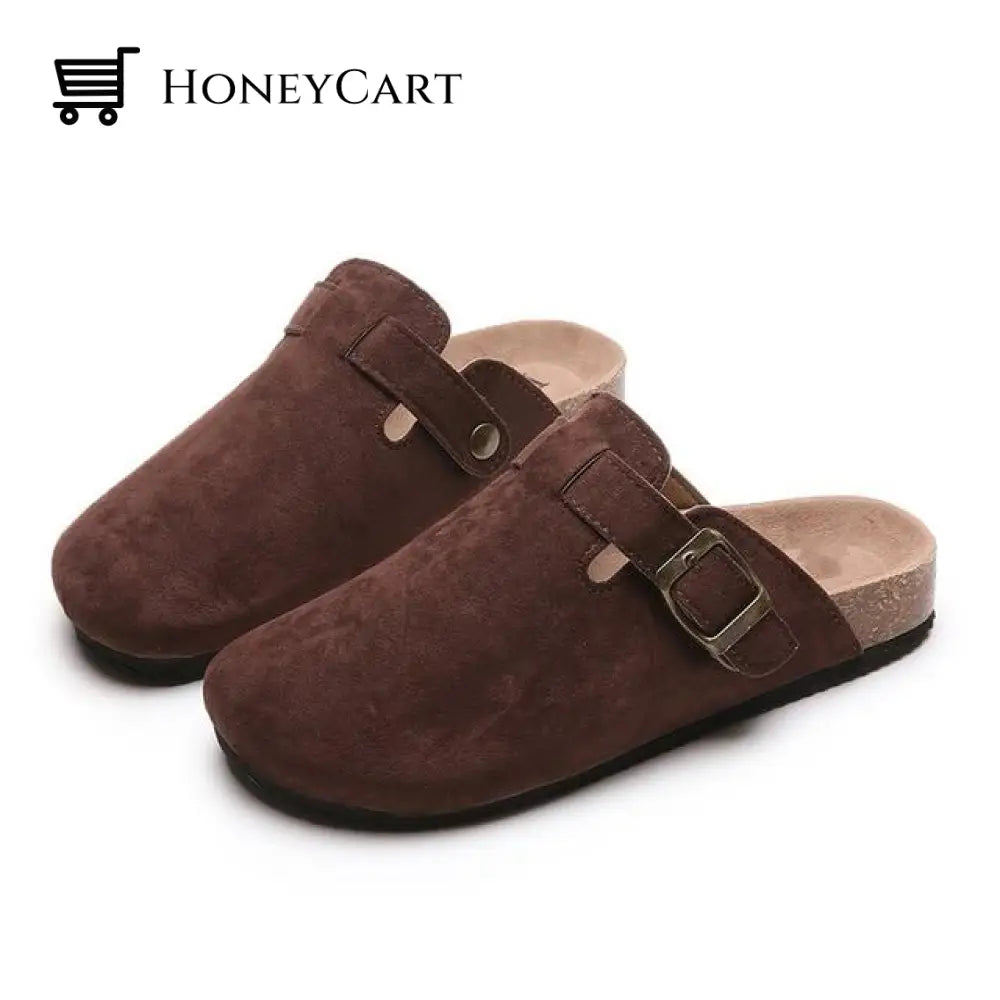 Womens Clogs Non-Slip Shoes For Bunions And Wide Feet Coffee / 5