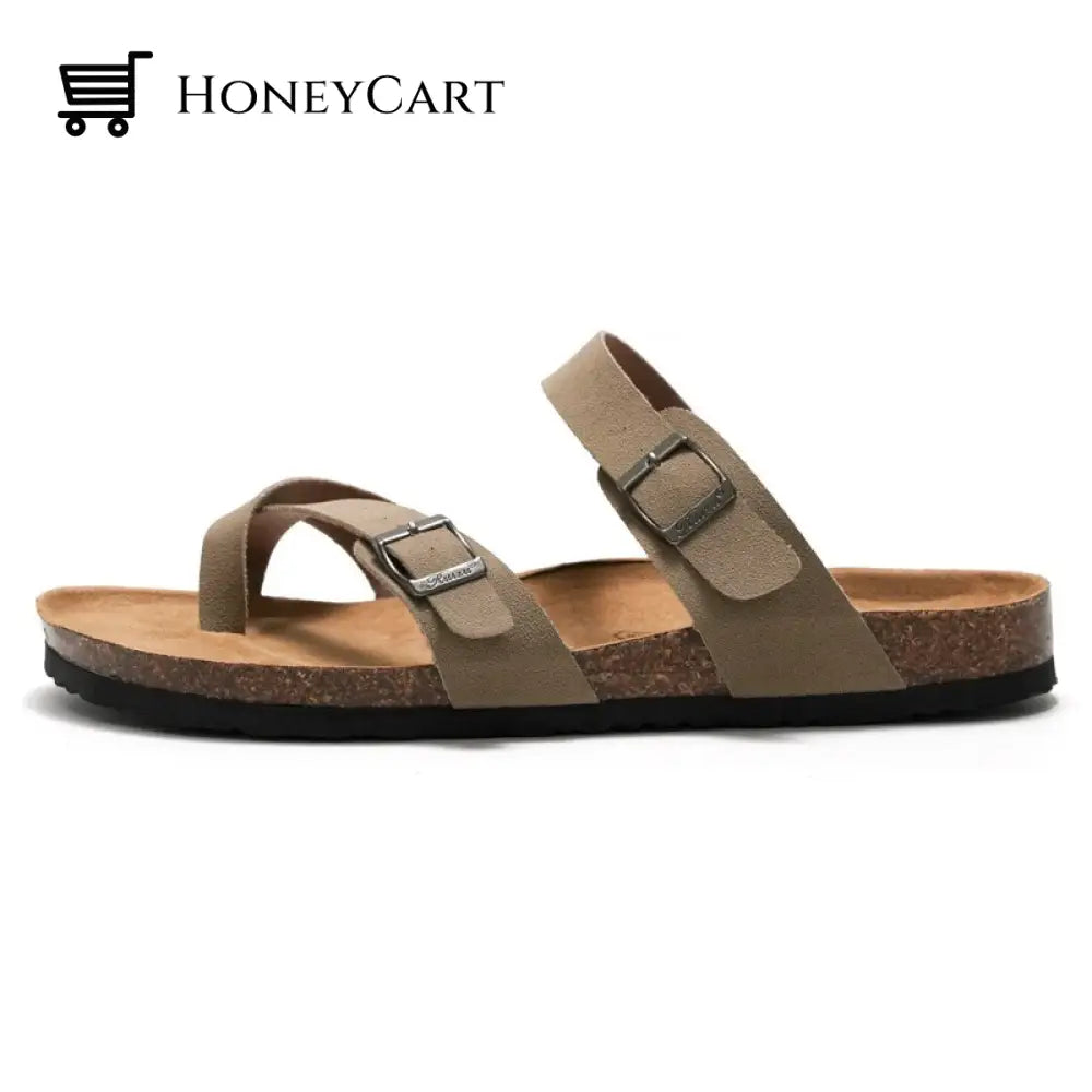 Womens Cushionaire Luna Cork Footbed Sandal Apricot / 4-4.5 Apparel & Accessories