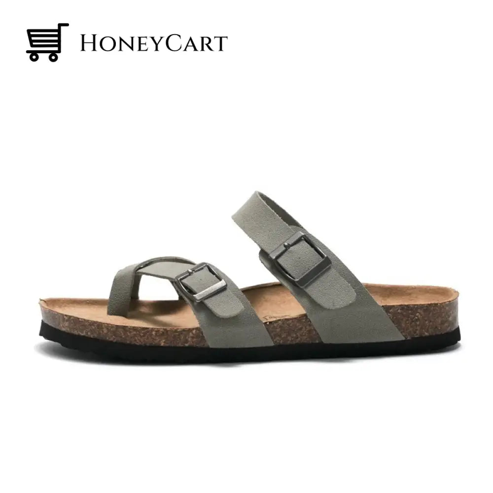 Womens Cushionaire Luna Cork Footbed Sandal Gray / 4-4.5 Apparel & Accessories