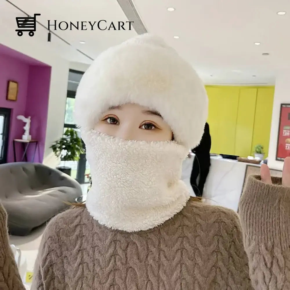 Womens Cycling Windproof Scarf Hat Beige Tool