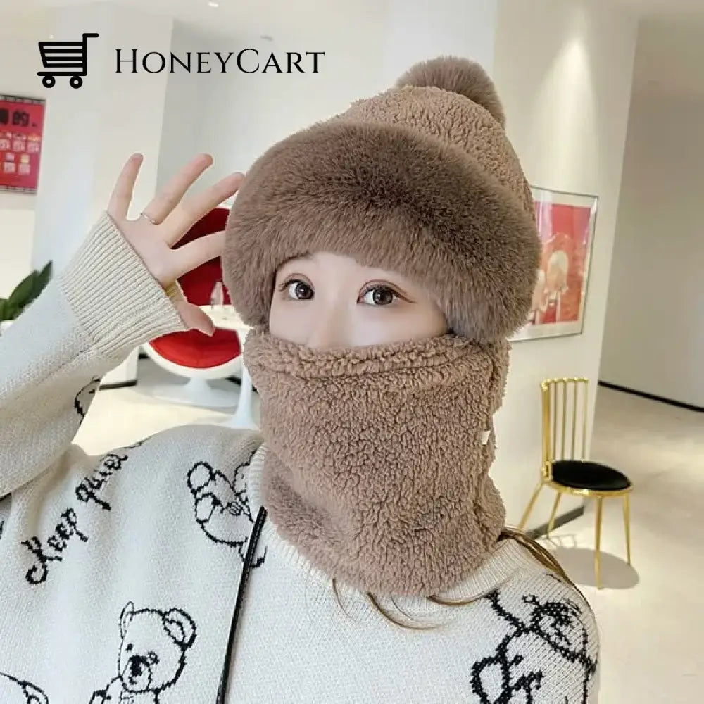 Womens Cycling Windproof Scarf Hat Coffee Tool