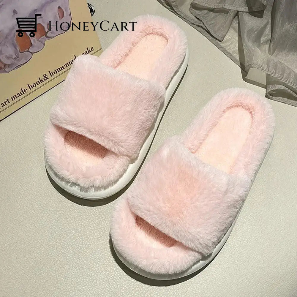 Womens Faux-Fur Cloud Slippers Pink / Uk 3 | Us 5 Eu 36