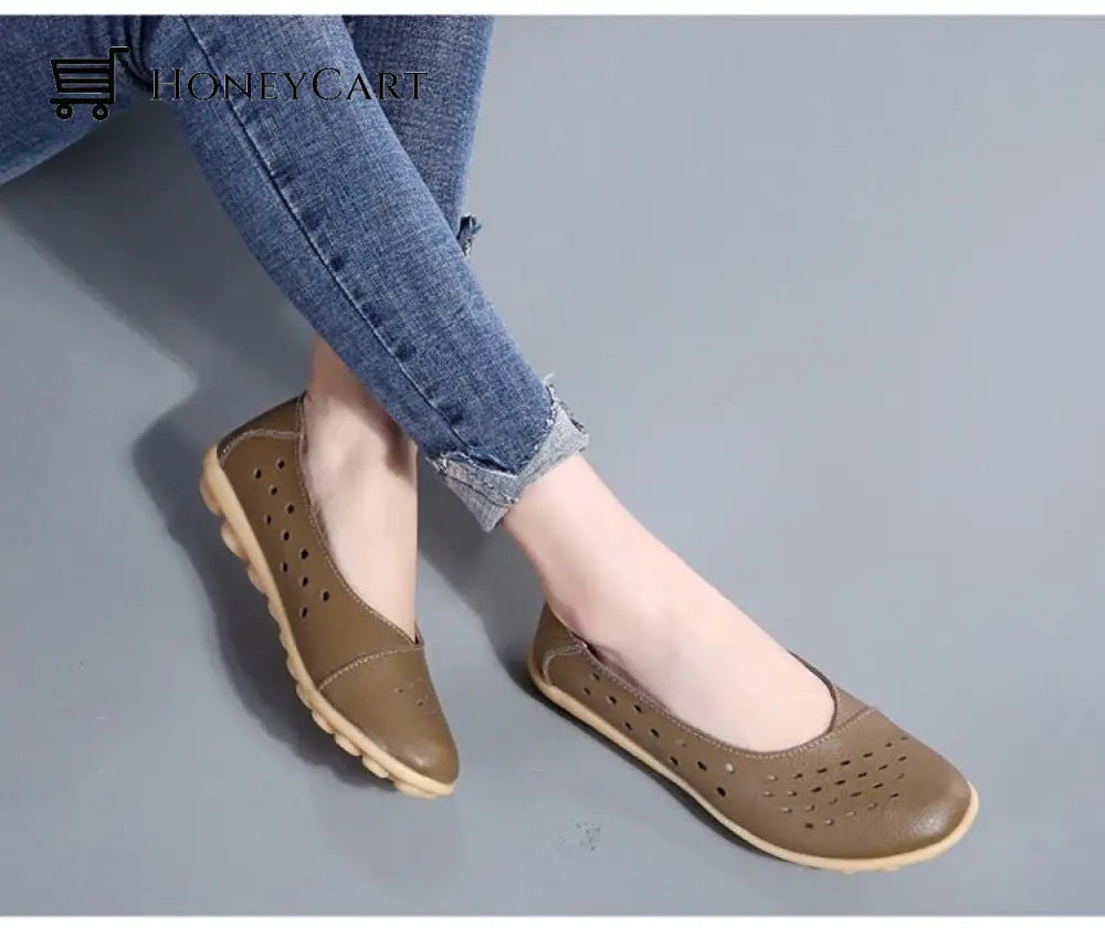 Womens Flats For Bunions Khaki / 4