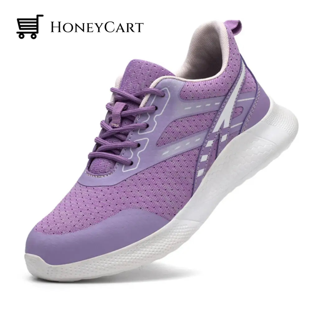 Womens Indestructible Steel Toe Cap Safety Sneaker Purple / 35
