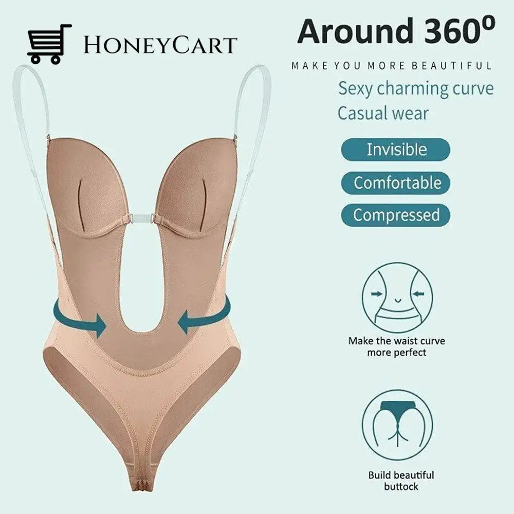 Womens Invishaper-Plunge Backless Bra Shaper Fp-Bra