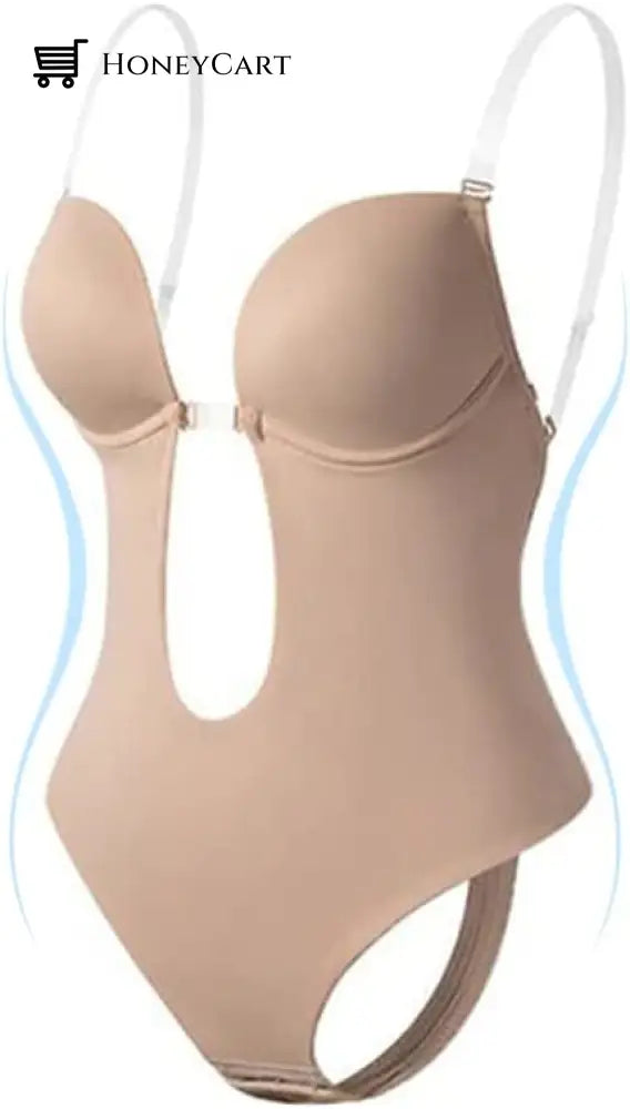 Womens Invishaper-Plunge Backless Bra Shaper X-Large / Clear Beige Fp-Bra