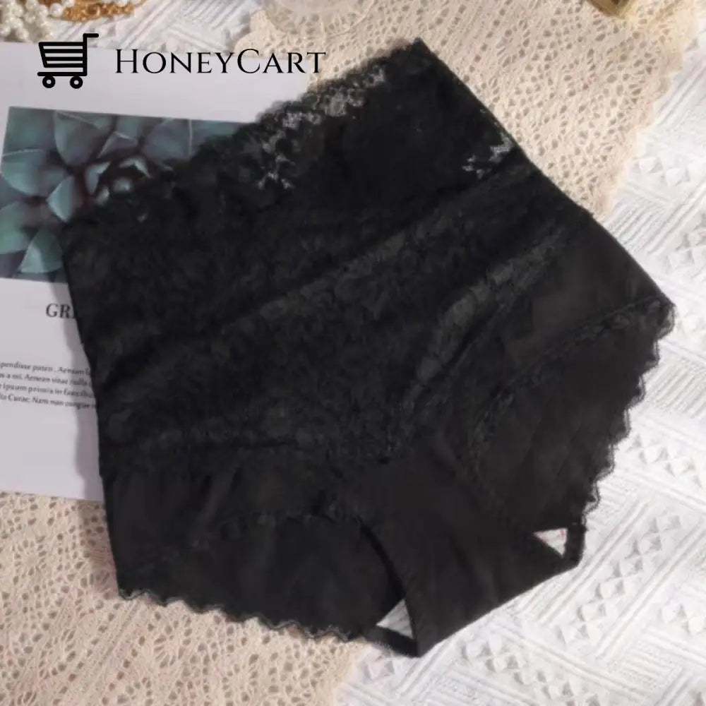 Womens Lace Panties Black / Msuitable For Weight 40-60Kg/88-132Lb