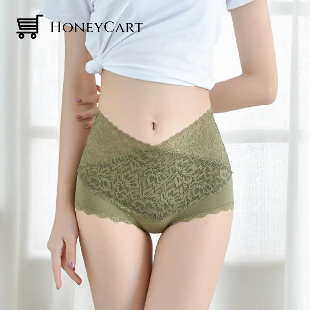 Womens Lace Panties Green / Msuitable For Weight 40-60Kg/88-132Lb