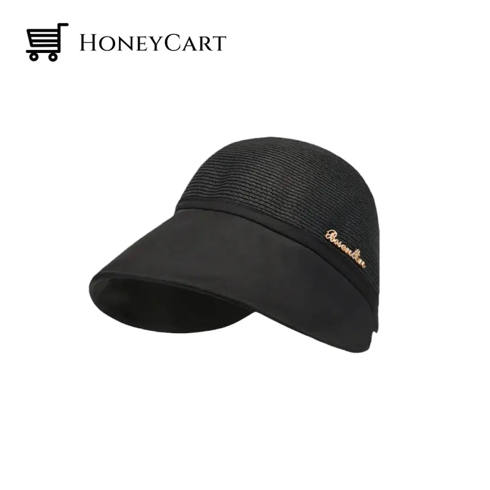 Womens Large Brim Sunscreen Hat Black