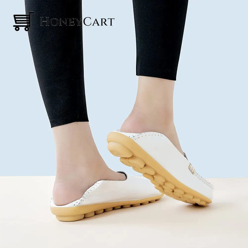 Womens Leather Loafers Flats Soft Walking Shoes Ltt-Shoes