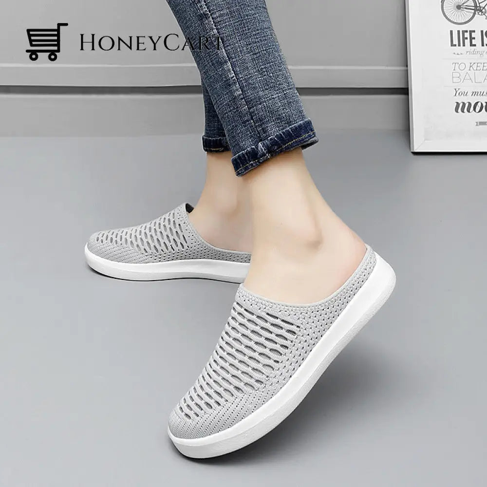 Womens Lightweight Breathable Comfy Summer Shoes Gray / 35