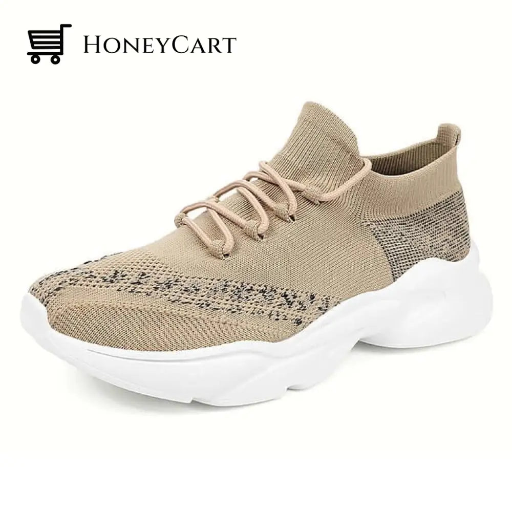 Womens Lightweight Breathable Sneakers Comfy Walking Shoes Beige / Us6/Uk4/Eu36