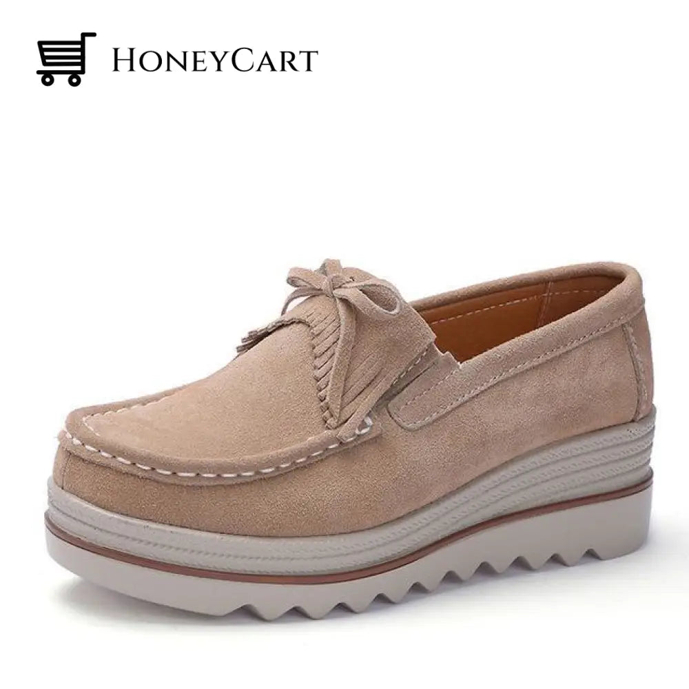 Womens Platform Shoes Beige / Uk 3 | Us 5 Eu 36